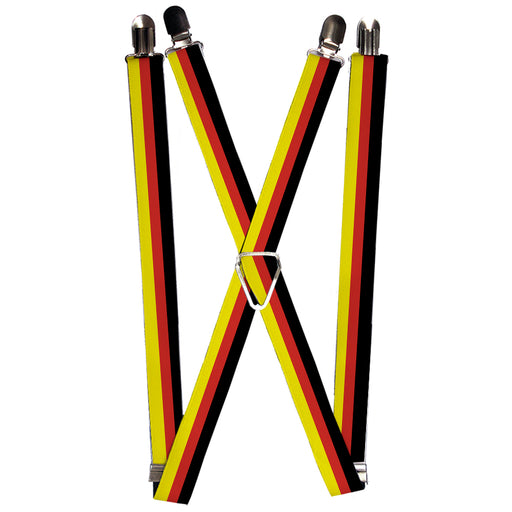 Suspenders - 1.0" - Stripes Black/Red/Yellow Suspenders Buckle-Down   
