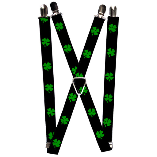 Suspenders - 1.0" - St. Pat's Black/Green Suspenders Buckle-Down   