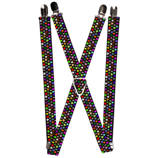 Suspenders - 1.0" - Suits $$$ Black/Multi Color Suspenders Buckle-Down   