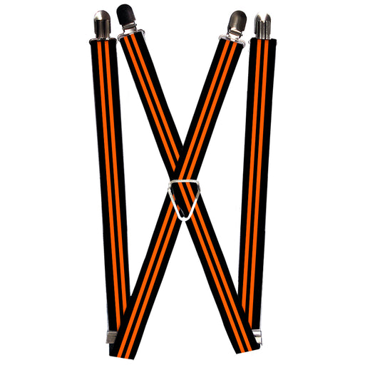 Suspenders - 1.0" - Stripe Black/Orange Suspenders Buckle-Down   