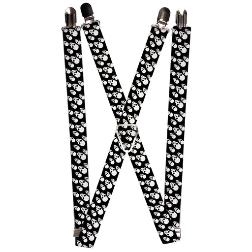 Suspenders - 1.0" - Tilted Skulls Black/White Suspenders Buckle-Down   