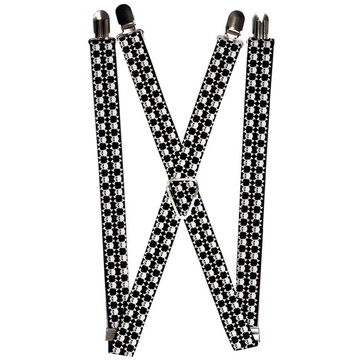 Suspenders - 1.0" - Top Skulls Black/White Suspenders Buckle-Down   