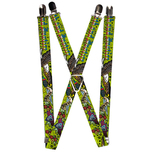 Suspenders - 1.0" - Truth and Justice Green Suspenders Buckle-Down   