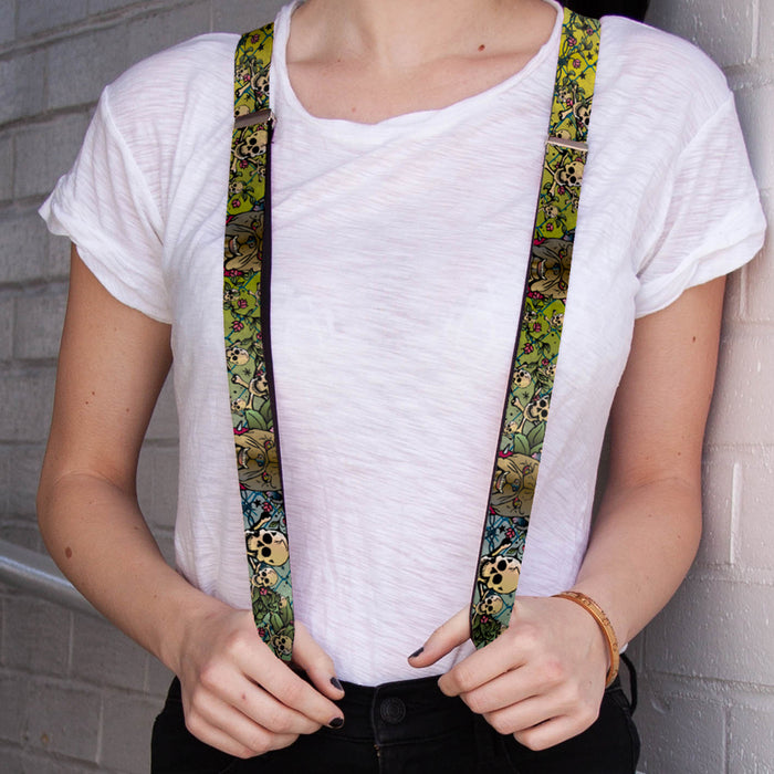 Suspenders - 1.0" - Trust No One CLOSE-UP Yellow/Green/Blue-S Suspenders Buckle-Down   