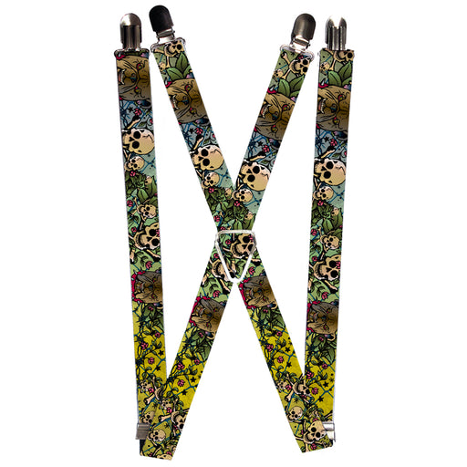Suspenders - 1.0" - Trust No One CLOSE-UP Yellow/Green/Blue-S Suspenders Buckle-Down   