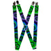 Suspenders - 1.0" - Tie Dye Swirl Green/Blue/Purple Suspenders Buckle-Down   
