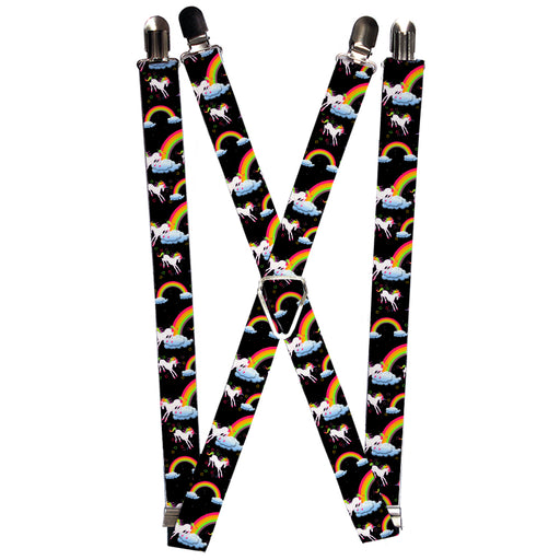 Suspenders - 1.0" - Unicorns/Rainbows/Stars Black Suspenders Buckle-Down   