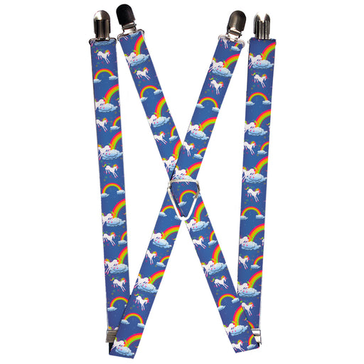 Suspenders - 1.0" - Unicorns/Rainbows/Stars Blue/Purple Suspenders Buckle-Down   