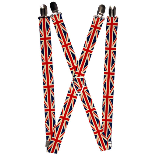 Suspenders - 1.0" - Vintage United Kingdom Flags Suspenders Buckle-Down   