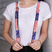Suspenders - 1.0" - United States Flags CLOSE-UP Weathered Suspenders Buckle-Down   