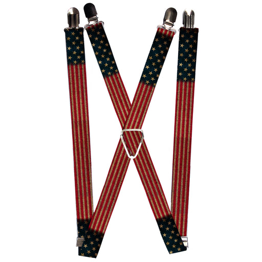 Suspenders - 1.0" - Vintage US Flag Stretch Suspenders Buckle-Down   