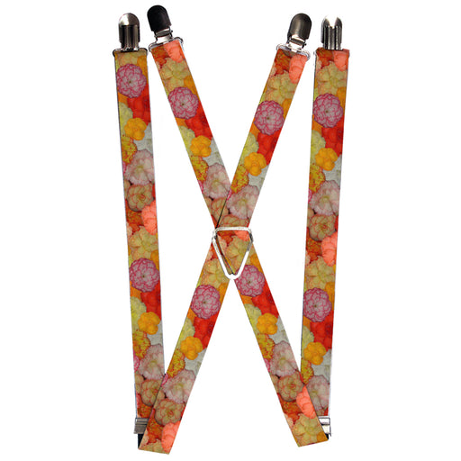 Suspenders - 1.0" - Vivid Floral Collage2 Yellows/Pinks/Oranges Suspenders Buckle-Down   