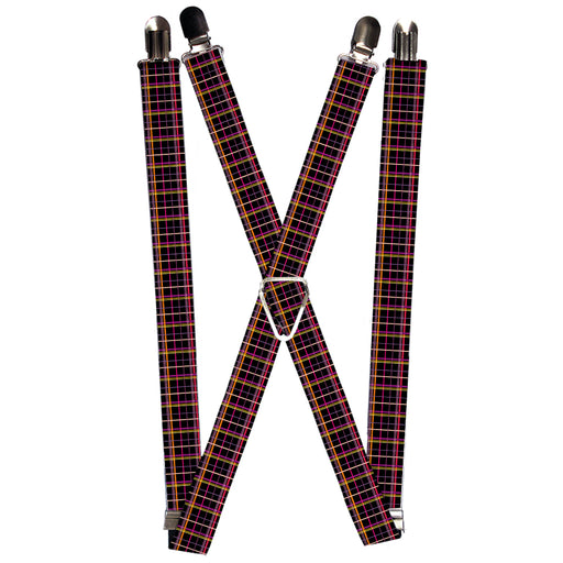 Suspenders - 1.0" - Wire Grid Black/Orange/Purple Suspenders Buckle-Down   