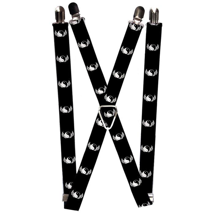 Suspenders - 1.0" - Yin Yang w/Wings Black/White Suspenders Buckle-Down   