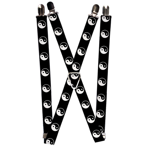 Suspenders - 1.0" - Yin Yang Symbol Black/White Suspenders Buckle-Down   