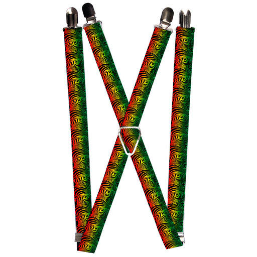 Suspenders - 1.0" - Zebra Head Rasta Suspenders Buckle-Down   