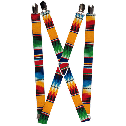 Suspenders - 1.0" - Zarape2 Vertical Multi Color Stripe Suspenders Buckle-Down   