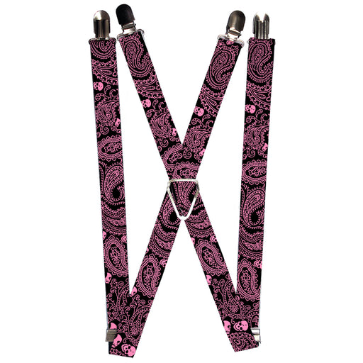 Suspenders - 1.0" - Bandana/Skulls Black/Pink Suspenders Buckle-Down   