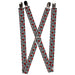 Suspenders - 1.0" - Bullseye Stacked Black/White/Red Suspenders Buckle-Down   
