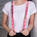Suspenders - 1.0" - Cute Skulls w/Checkers Pinks/White Suspenders Buckle-Down   