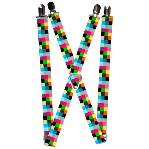 Suspenders - 1.0" - Checker Bright Pastel Suspenders Buckle-Down   