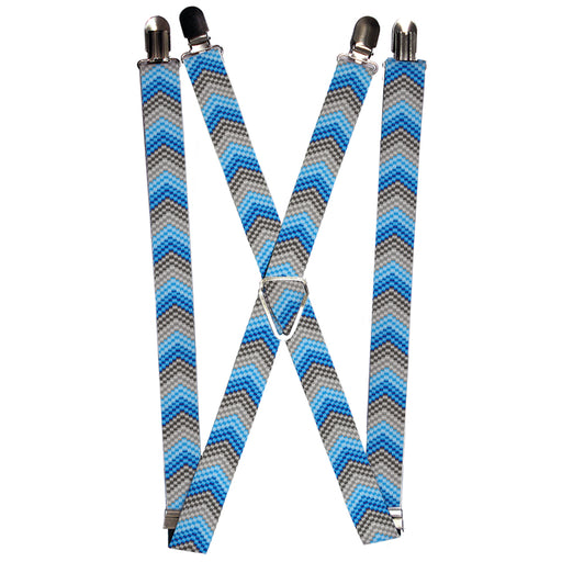 Suspenders - 1.0" - Chevron Weave Grays/Blues Suspenders Buckle-Down   
