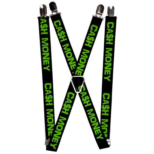 Suspenders - 1.0" - CA$H MONEY Black/Green Suspenders Buckle-Down   