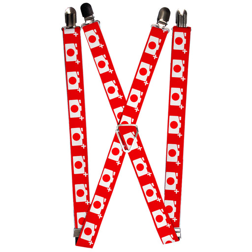 Suspenders - 1.0" - Camera Red/White Suspenders Buckle-Down   