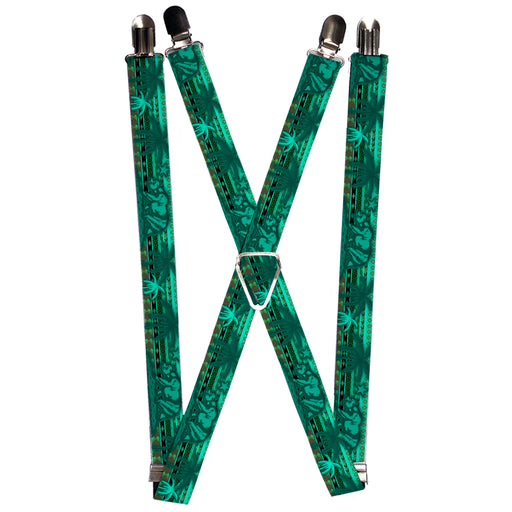 Suspenders - 1.0" - Cali Bear/Palm Trees/Geometric Green Suspenders Buckle-Down   