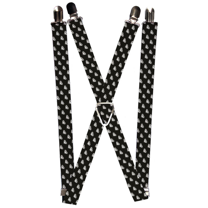 Suspenders - 1.0" - Diamonds Diagonal Black/White Suspenders Buckle-Down   
