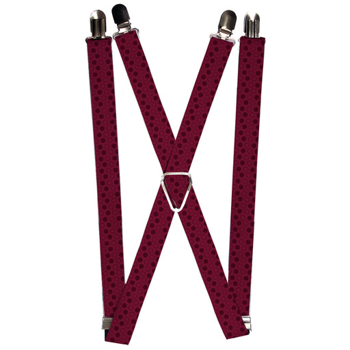 Suspenders - 1.0" - Dots Solid/Outline Maroon Suspenders Buckle-Down   
