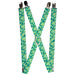 Suspenders - 1.0" - Palm Leaves Stacked Pastel Greens Suspenders Buckle-Down   