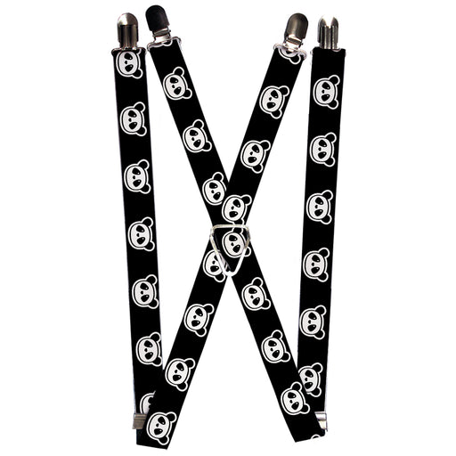 Suspenders - 1.0" - Panda Bear Cartoon2 Black/White Suspenders Buckle-Down   