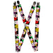 Suspenders - 1.0" - Sugar Skulls & Flowers Black/Multi Color Suspenders Buckle-Down   