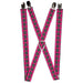 Suspenders - 1.0" - Plaid Black/Gray/Fuchsia Suspenders Buckle-Down   