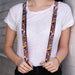 Suspenders - 1.0" - Pets & Snacks Rainbow Collage Suspenders Buckle-Down   