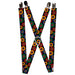 Suspenders - 1.0" - Psychedelic Daisies Black/Multi Color Suspenders Buckle-Down   
