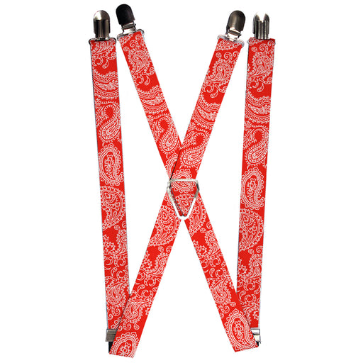 Suspenders - 1.0" - Paisley Red/White Suspenders Buckle-Down   