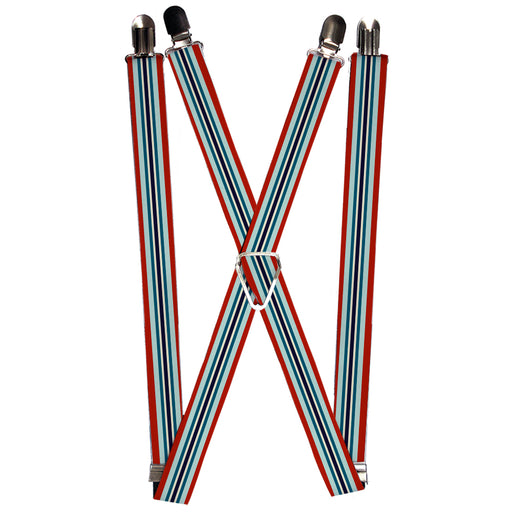 Suspenders - 1.0" - Stripes Red/Blues/White Suspenders Buckle-Down   