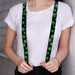 Suspenders - 1.25" - St. Pat's Clovers Scattered2 Black/Green Suspenders Buckle-Down   