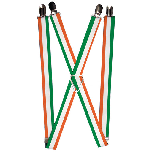 Suspenders - 1.25" - Ireland Flag Stripes Green/White/Orange Suspenders Buckle-Down   