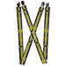 Suspenders - 1.0" - BATMAN Bat Signal Triple Stripe Black White Yellow Suspenders DC Comics   