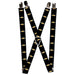Suspenders - 1.0" - CHEVROLET Bowtie Black Gold Suspenders GM General Motors   