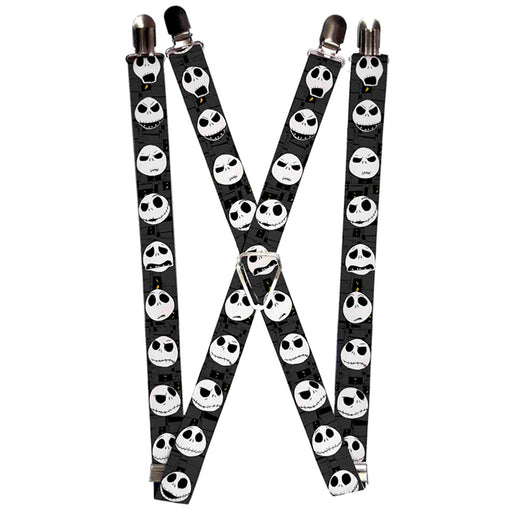 Suspenders - 1.0" - Nightmare Before Christmas Jack Expressions Gray Suspenders Disney   