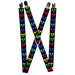 Suspenders - 1.0" - Mickey Expressions Black Multi Neon Suspenders Disney   