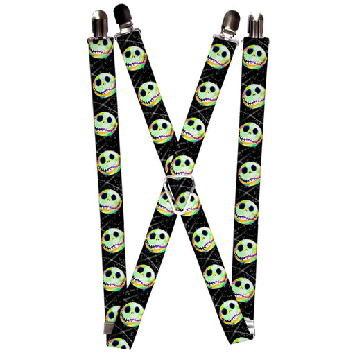 Suspenders - 1.0" - Nightmare Before Christmas Jack Expression10 Electric Glow Suspenders Disney   