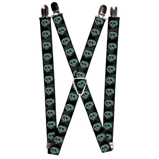 Suspenders - 1.0" - Poisoned Apple Black Greens Suspenders Disney   