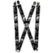 Suspenders - 1.0" - Nightmare Before Christmas Jack Skull & Crossbones Scattered Black Grays Suspenders Disney   