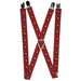 Suspenders - 1.0" - PIRATES OF THE CARRIBEAN Jack Sparrow Skull Icon Red Black Gray Suspenders Disney   