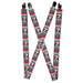 Suspenders - 1.0" - Cars 3 "7 TIME CHAMP" Banner Gray Red White Suspenders Disney   